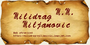 Milidrag Miljanović vizit kartica